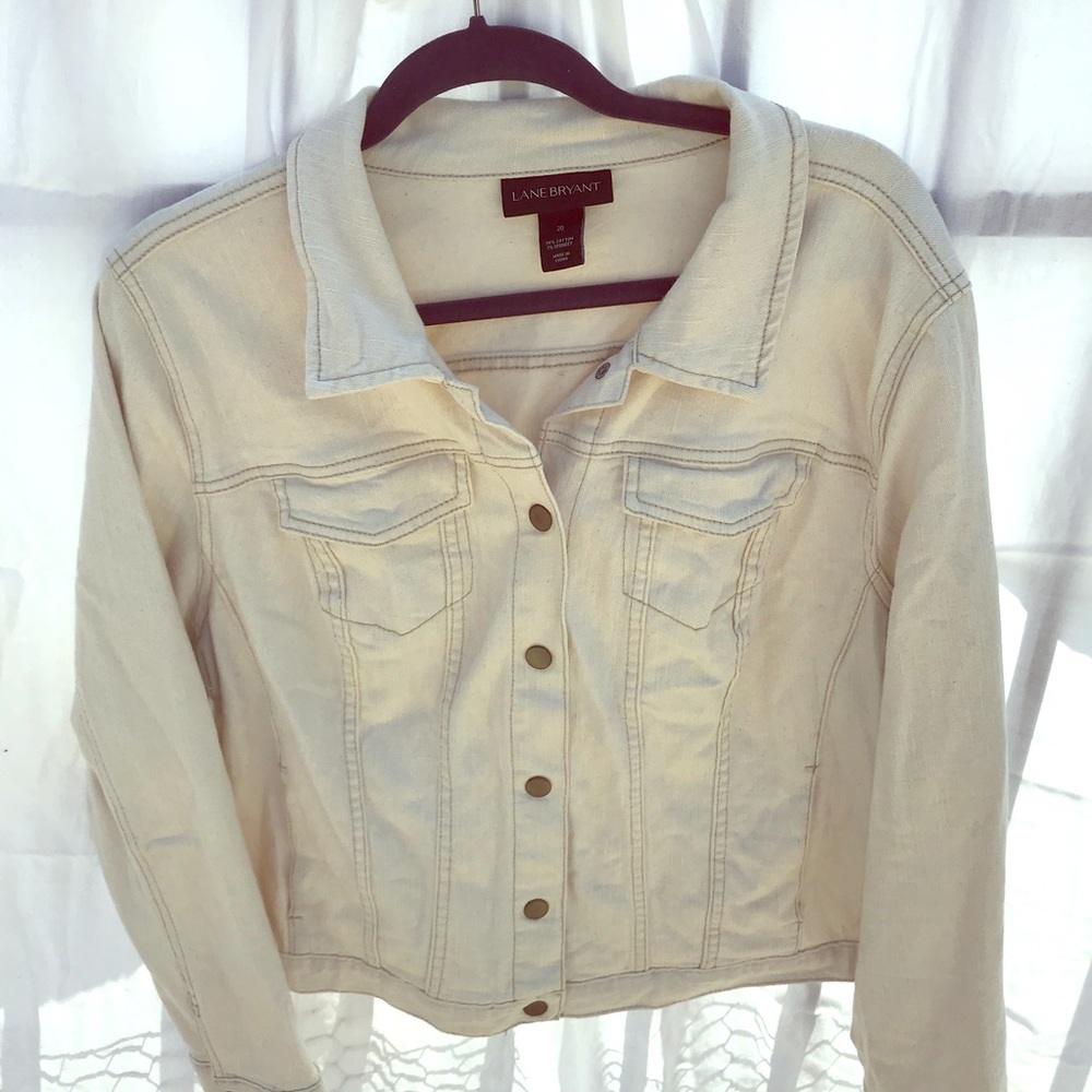 Lane Bryant cream denim jacket